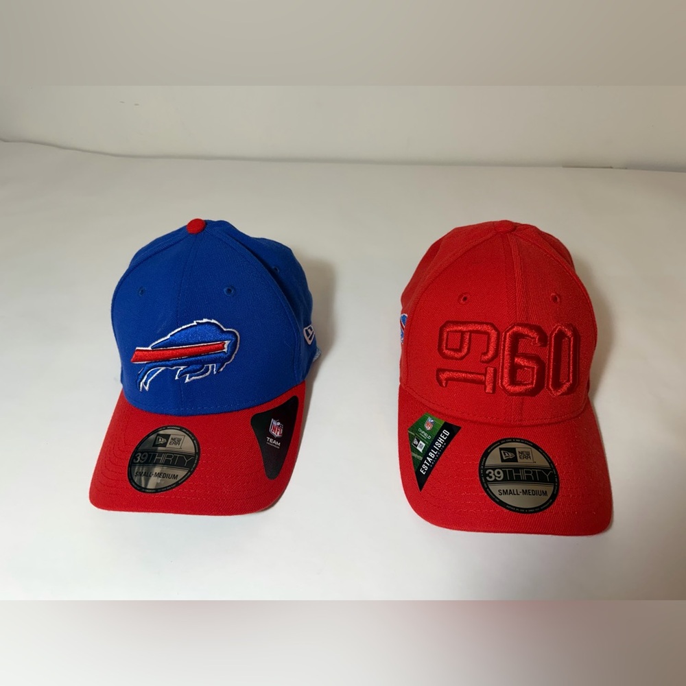 NWT New Era Blue and Red Caps with Team Logos